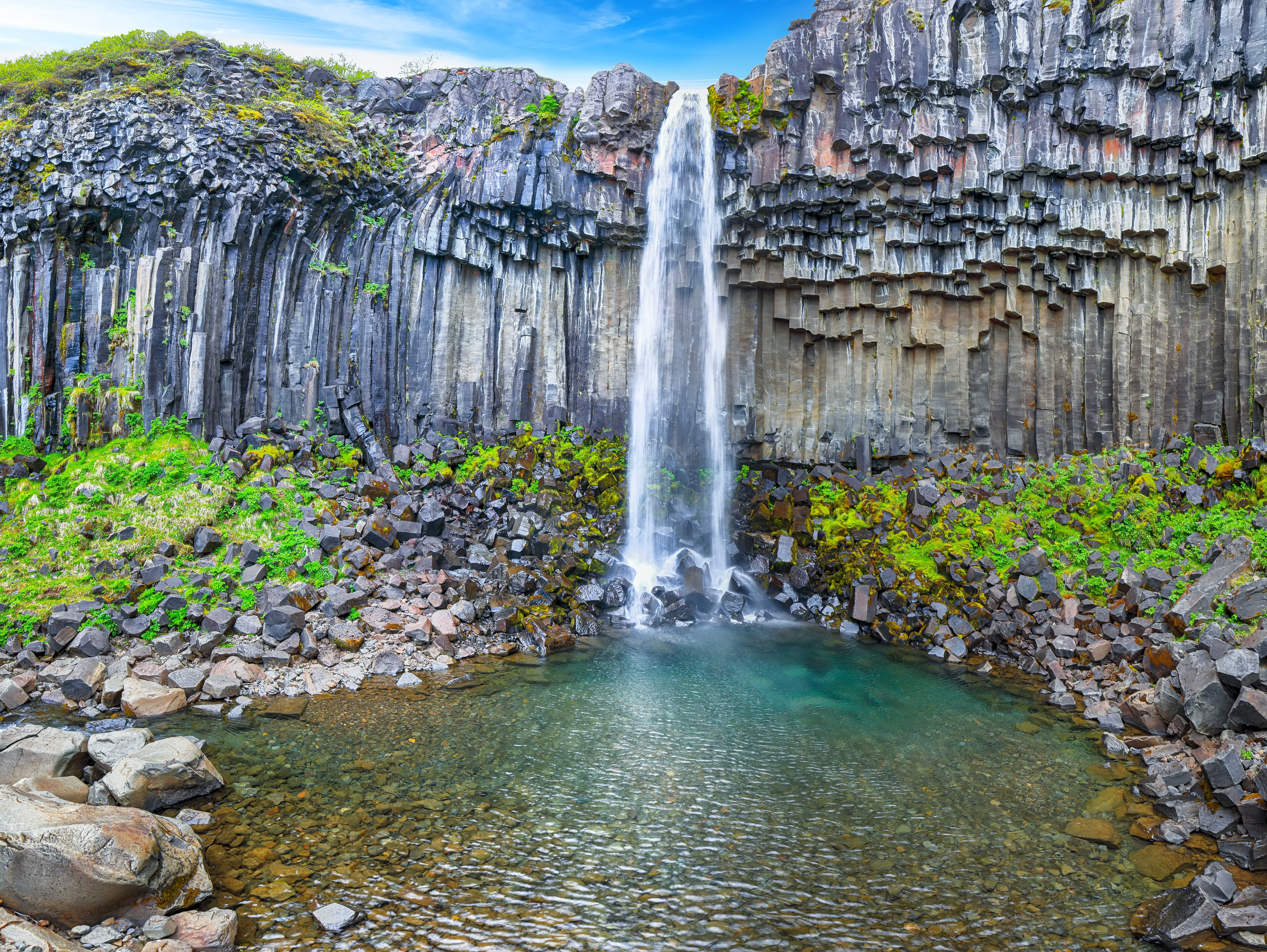 Svartifoss with basalt columns in Skaftafell