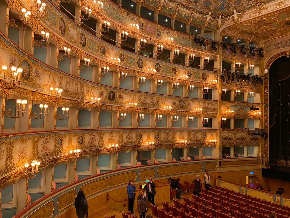 The boxes and auditorium of Teatro La Fenice in Venice