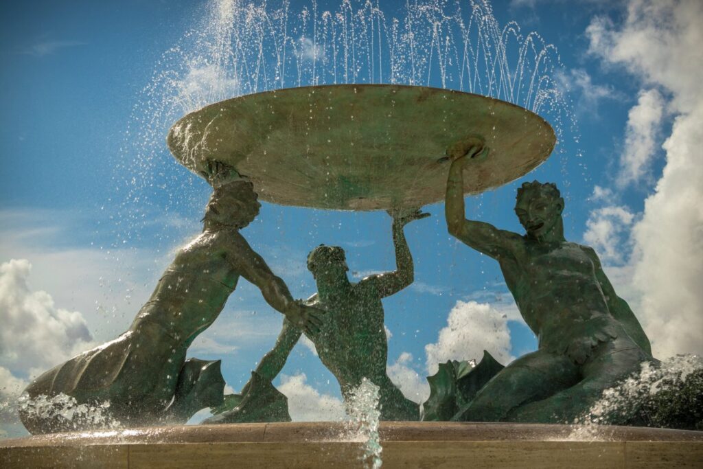 The Triton Fountain at City Gate in Valletta