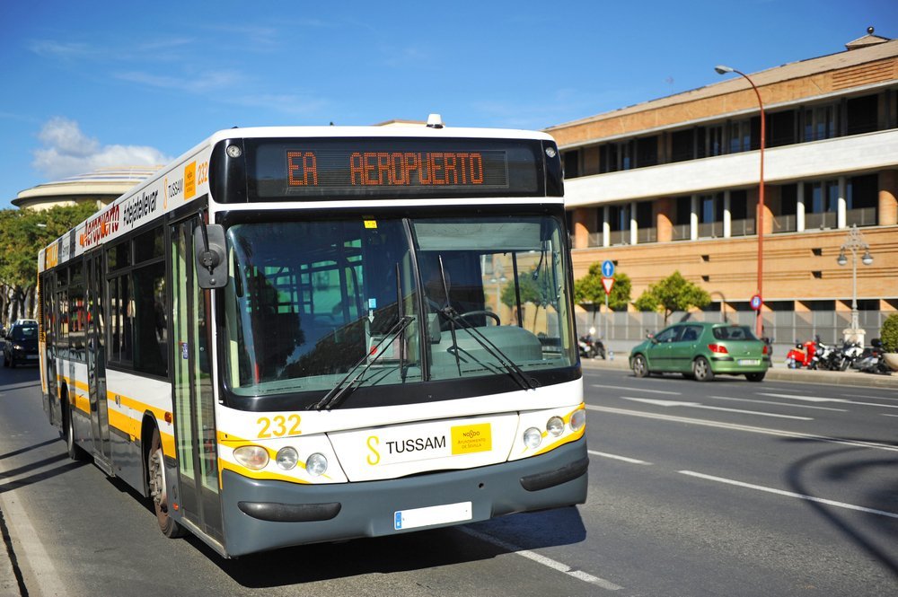 The TUSSAM EA bus between central Seville and the airport