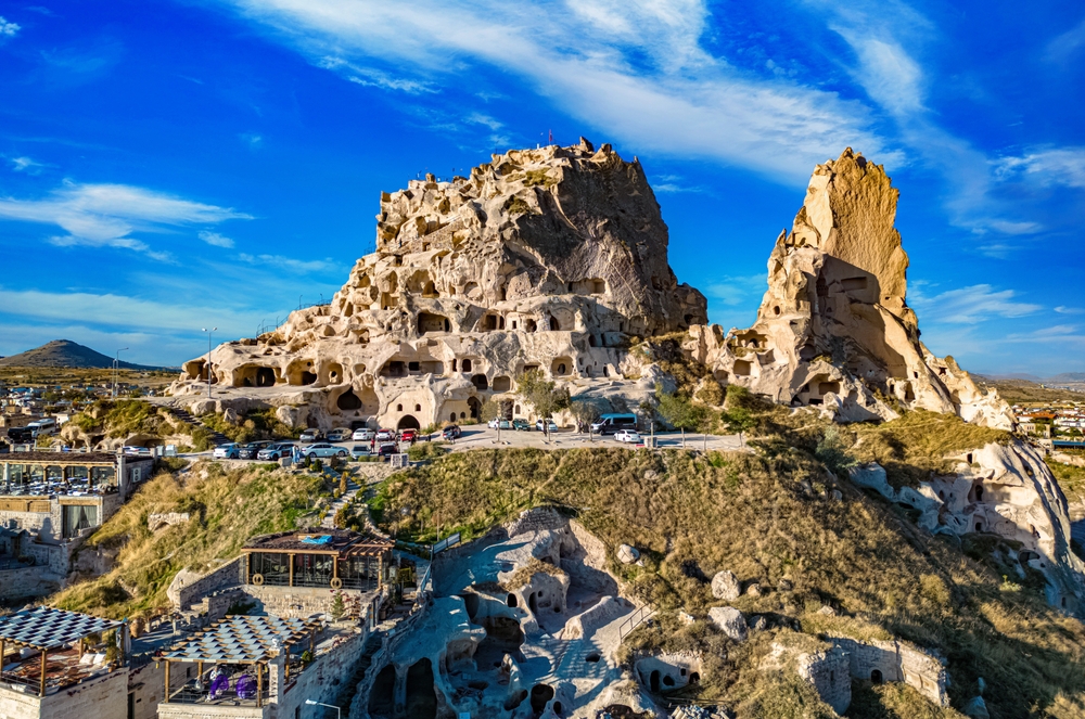 Uçhisar Castle in Nevşehir Province in Cappadocia