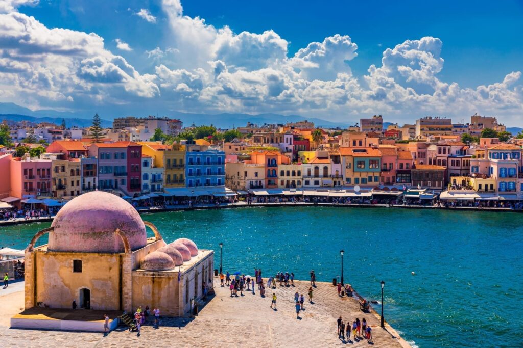 The Venetian harbour in Chania on Crete