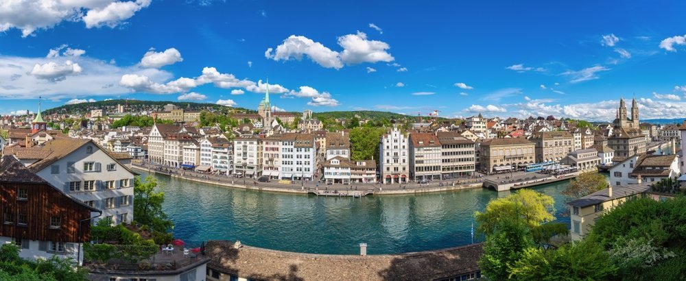 View from Lindenhof over Zürich's Old Town and the Limmat