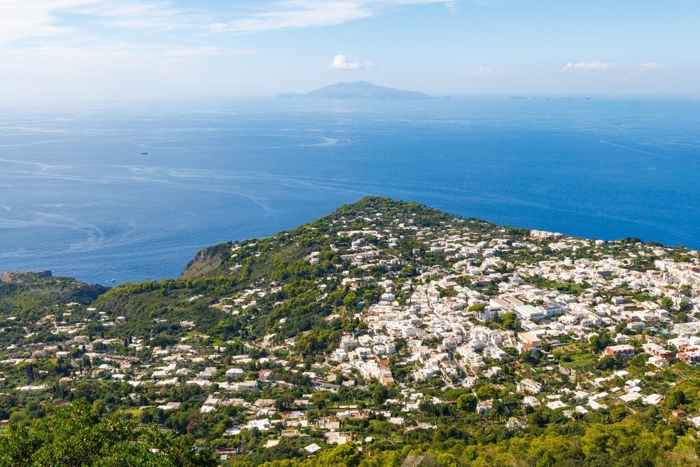 Where to Stay on Capri? The 5 Best Areas & Places to Stay 4 View over Anacapri from the chairlift to Monte Solaro on Capri