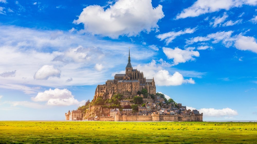 Where to stay in Normandy: Mont-Saint-Michel with the abbey on the rocky island in the bay